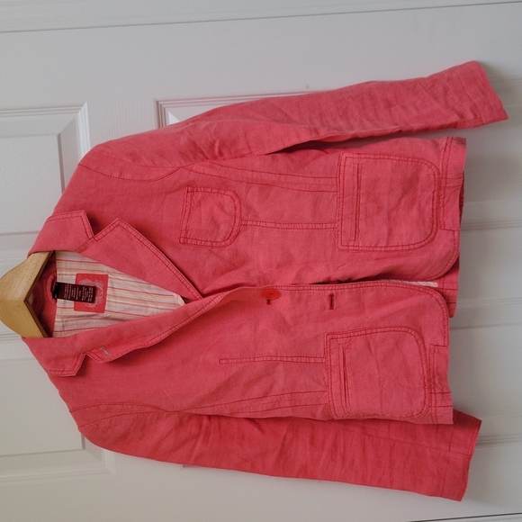 Size 8 Linen Olsen Pink Blazer - Picture 1 of 10